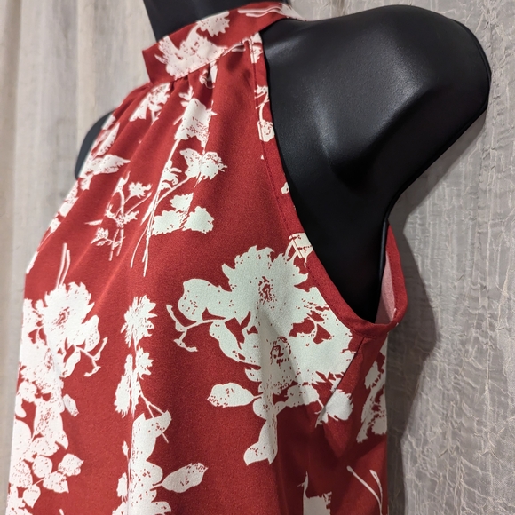 SHEIN Tops - SHEIN Red and White Floral Tank Top